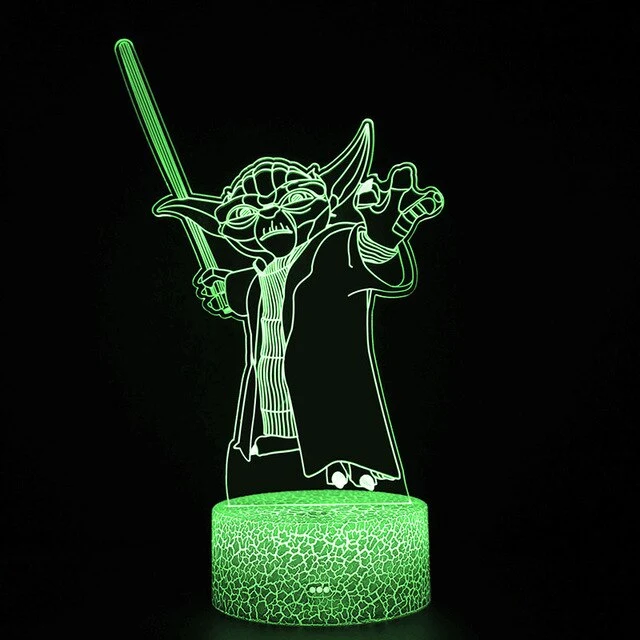 Star Wars Yoda Nachtlicht, Tischlampe, Lampe, 3D Effekt