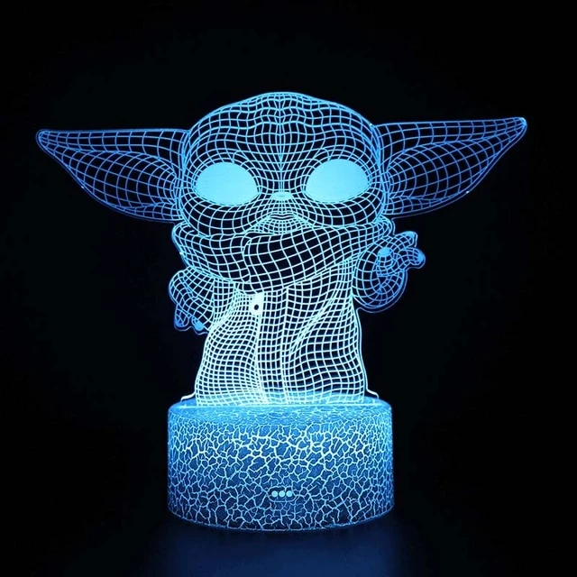 Star Wars Yoda Nachtlicht, Tischlampe, Lampe, 3D Effekt
