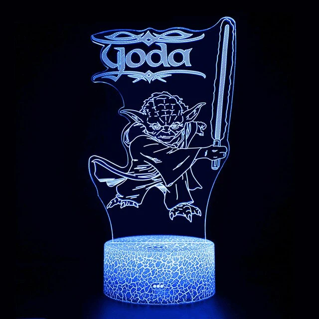 Star Wars Yoda Nachtlicht, Tischlampe, Lampe, 3D Effekt
