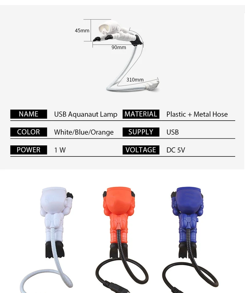 Astronaut / Taucher USB Mini Lampe