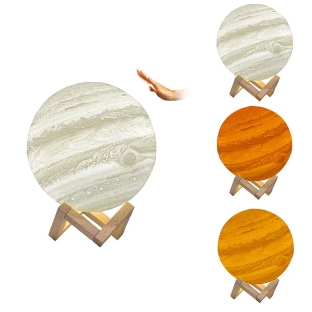 Planetenlampe Jupiter Nachtlicht, Tischlampe, Mondlicht, Nachtlampe