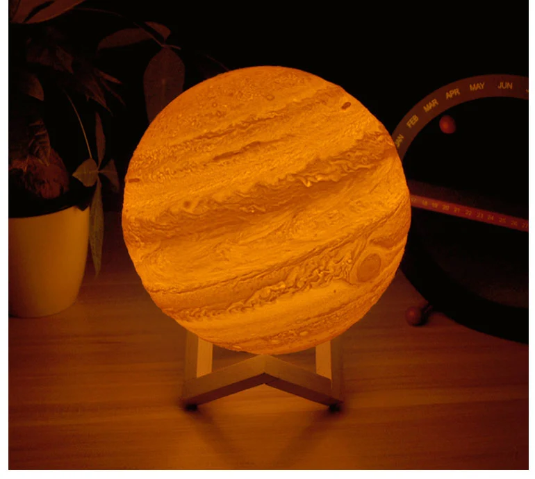 Planetenlampe Jupiter Nachtlicht, Tischlampe, Mondlicht, Nachtlampe