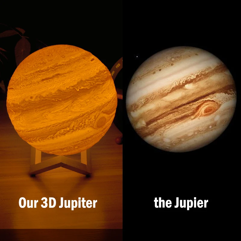 Planetenlampe Jupiter Nachtlicht, Tischlampe, Mondlicht, Nachtlampe