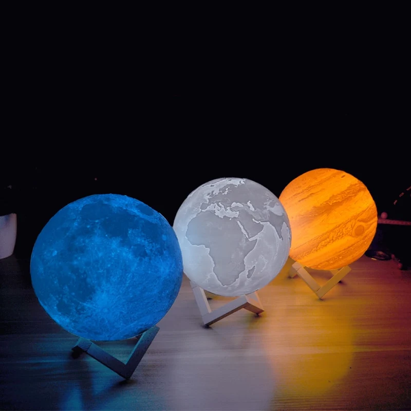 Planetenlampe Jupiter Nachtlicht, Tischlampe, Mondlicht, Nachtlampe