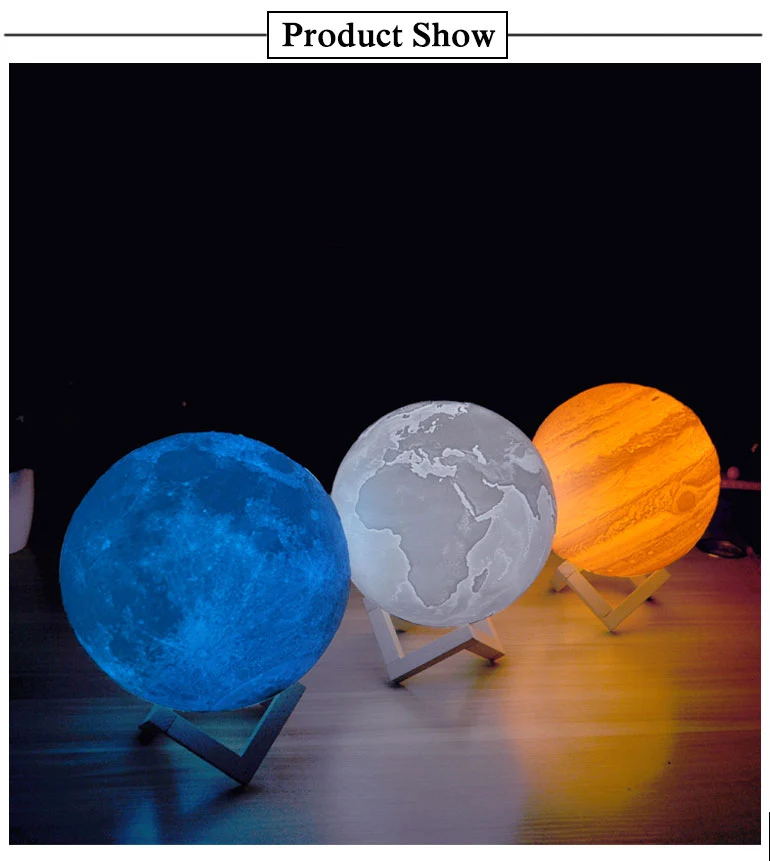 Planetenlampe Jupiter Nachtlicht, Tischlampe, Mondlicht, Nachtlampe