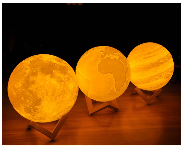 Planetenlampe Jupiter Nachtlicht, Tischlampe, Mondlicht, Nachtlampe