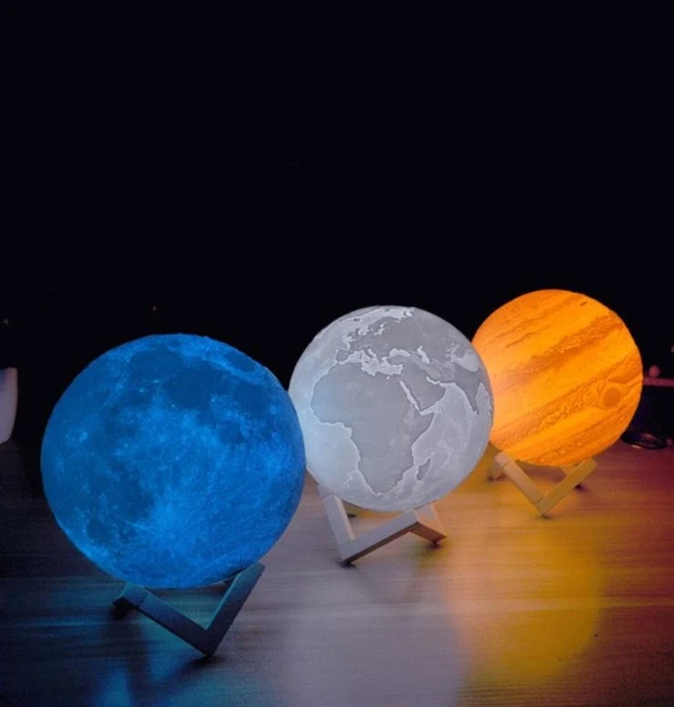 Planetenlampe Jupiter Nachtlicht, Tischlampe, Mondlicht, Nachtlampe