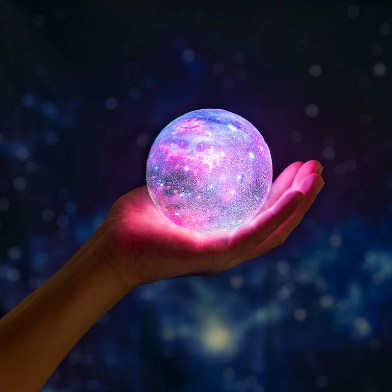 Mond Galaxie Lampe, Nachtlicht, Mondlicht, Tischlampe, mit Farbwechsel, 3D Effekt