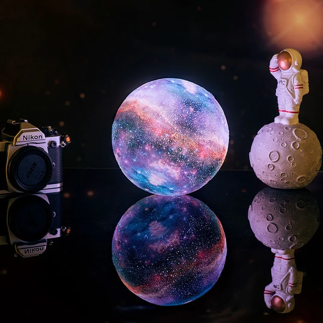 Mond Galaxie Lampe, Nachtlicht, Mondlicht, Tischlampe, mit Farbwechsel, 3D Effekt