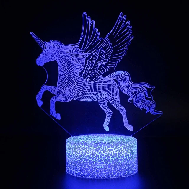 3D illusion Nachtlampe Einhorn Motiv - Farbwechsel Geschenk