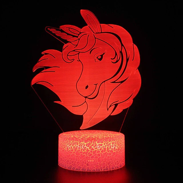 3D illusion Nachtlampe Einhorn Motiv - Farbwechsel Geschenk