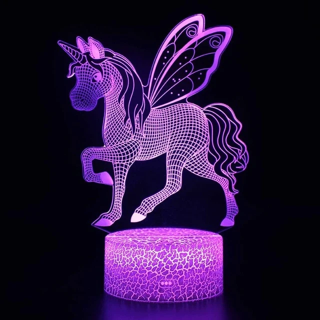3D illusion Nachtlampe Einhorn Motiv - Farbwechsel Geschenk