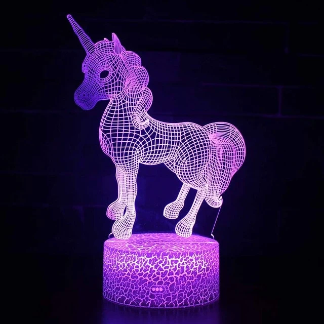 3D illusion Nachtlampe Einhorn Motiv - Farbwechsel Geschenk
