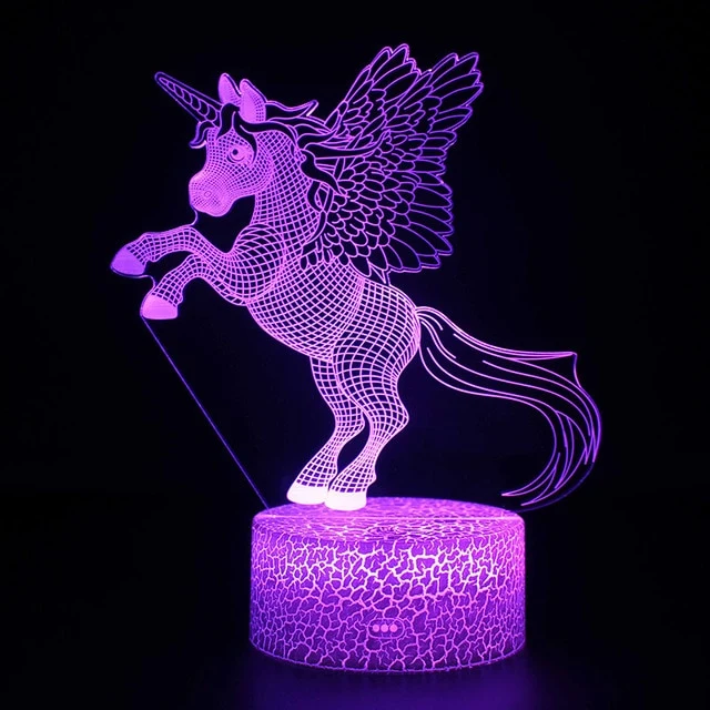 3D illusion Nachtlampe Einhorn Motiv - Farbwechsel Geschenk