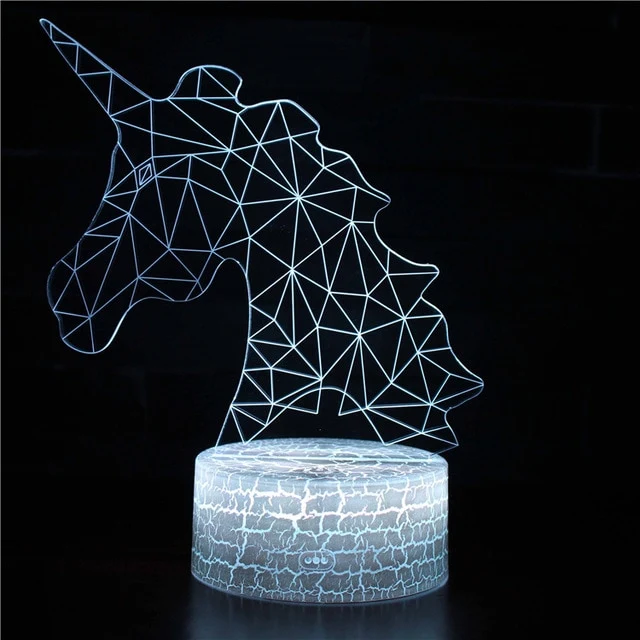 3D illusion Nachtlampe Einhorn Motiv - Farbwechsel Geschenk