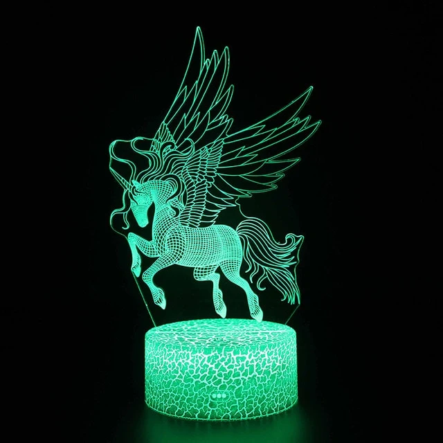 3D illusion Nachtlampe Einhorn Motiv - Farbwechsel Geschenk