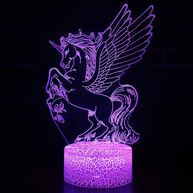 3D illusion Nachtlampe Einhorn Motiv - Farbwechsel Geschenk