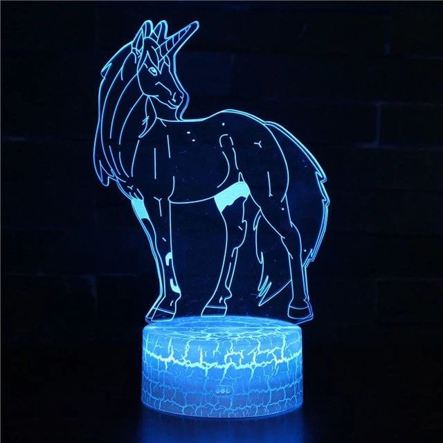 3D illusion Nachtlampe Einhorn Motiv - Farbwechsel Geschenk