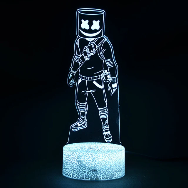 Fortnite Season 7 Marshmello 3D LED Nachtlicht Lampe mit Farbwechsel Effekt