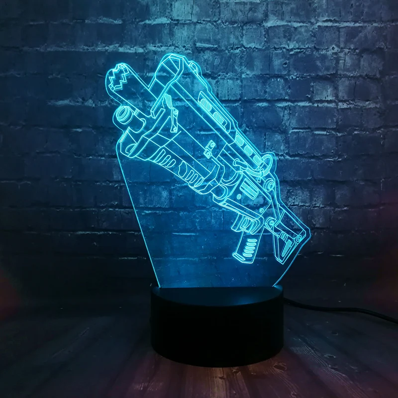 Battle Royal Gun Lampe mit 3D Effekt - Tischlampe
