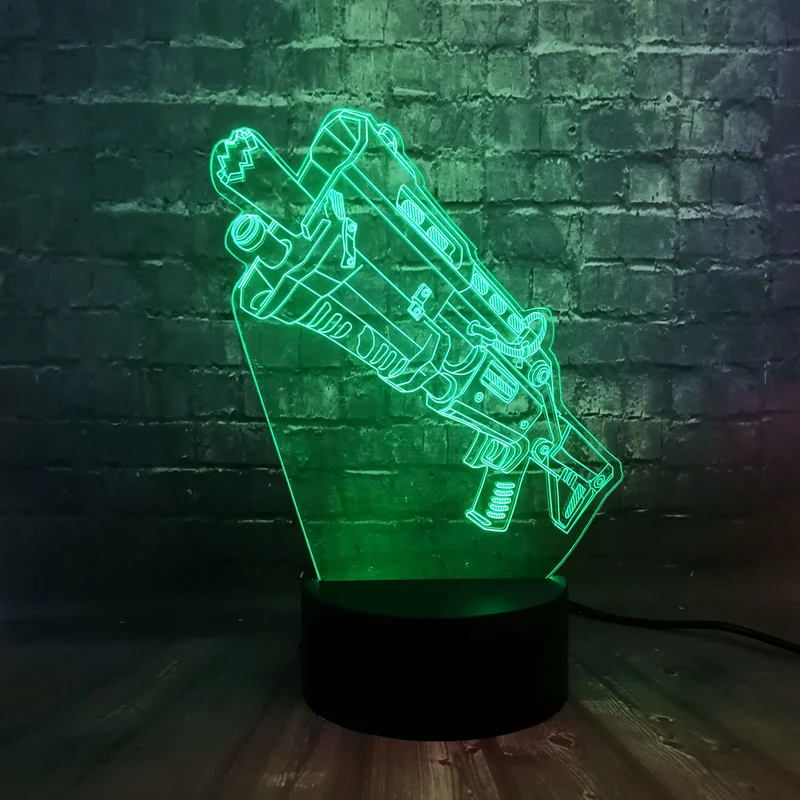 Battle Royal Gun Lampe mit 3D Effekt - Tischlampe