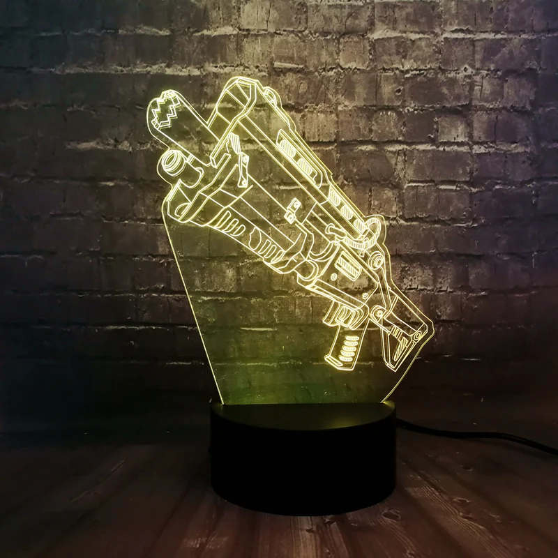 Battle Royal Gun Lampe mit 3D Effekt - Tischlampe