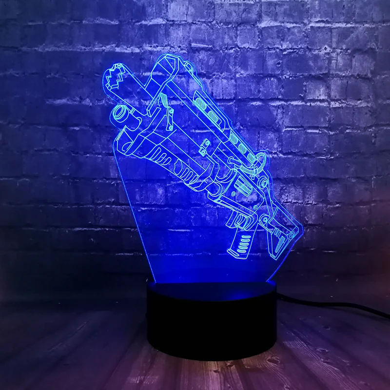 Battle Royal Gun Lampe mit 3D Effekt - Tischlampe