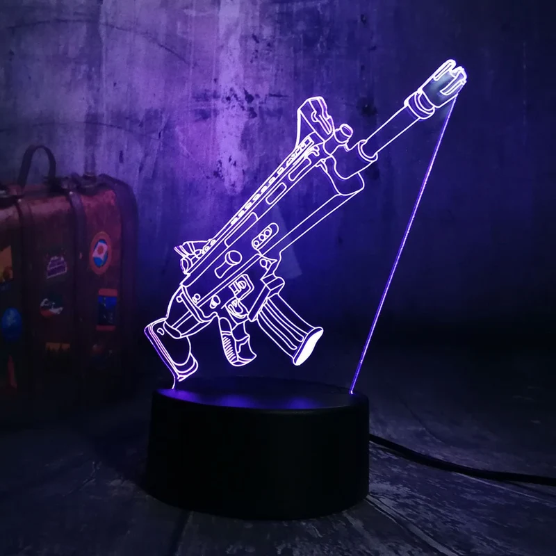3D LED Lampe Battle Royal Waffen Motiv