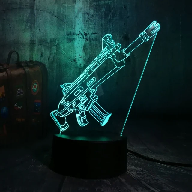 3D LED Lampe Battle Royal Waffen Motiv