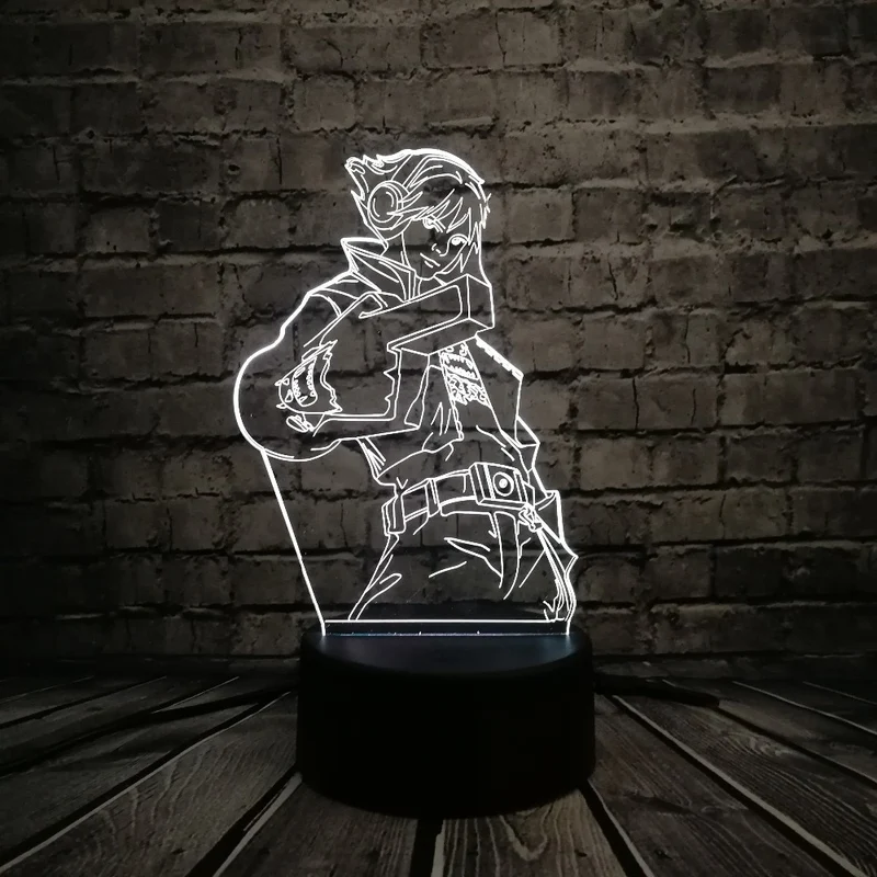 LoL Ezreal 3D LED USB Lampe mit magischen Farbwechsel