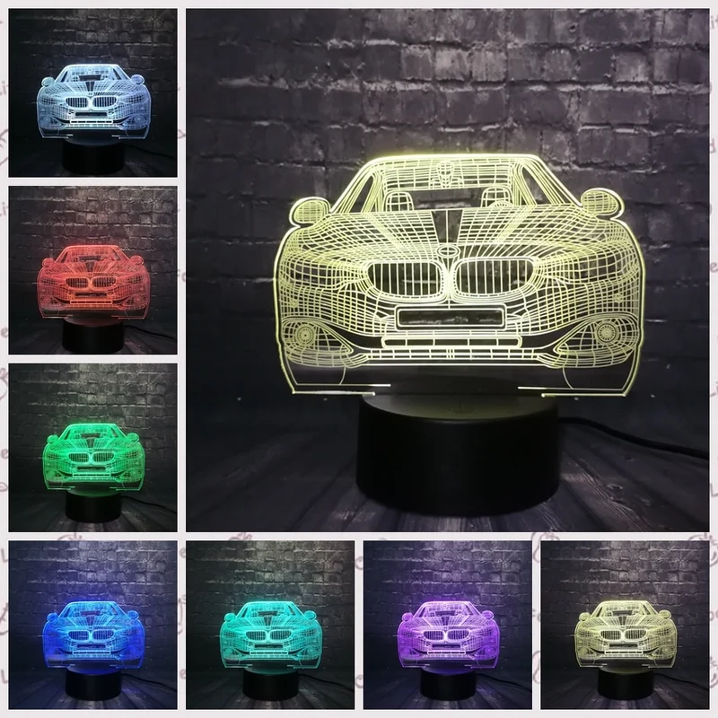 3D LED Lampe im Auto Design - Verschiedene Marken - Magischer Farbwechsel