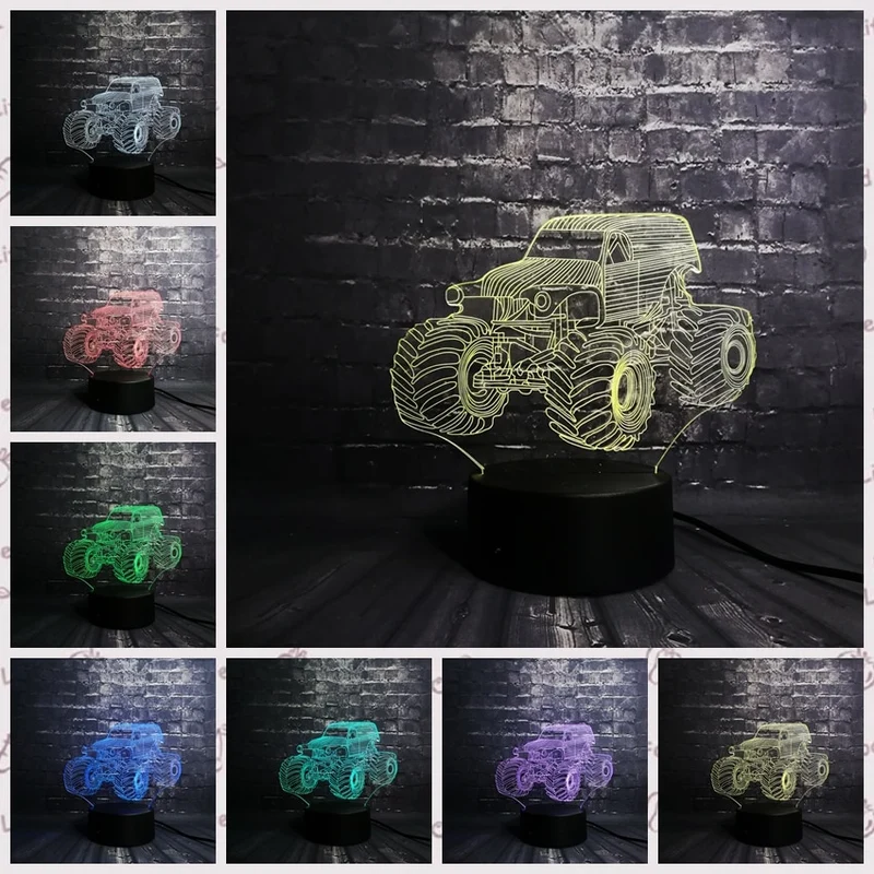 3D LED Lampe im Auto Design - Verschiedene Marken - Magischer Farbwechsel