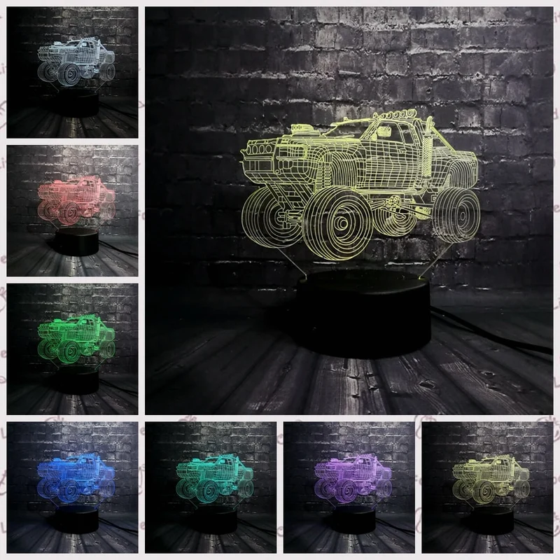 3D LED Lampe im Auto Design - Verschiedene Marken - Magischer Farbwechsel