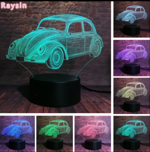 3D LED Lampe im Auto Design - Verschiedene Marken - Magischer Farbwechsel