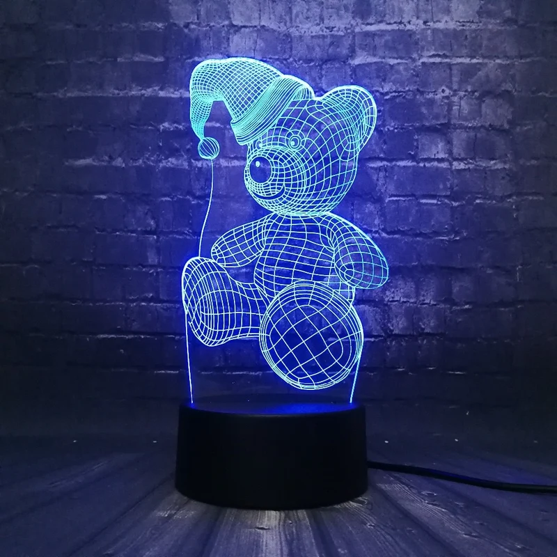 Teddy Bär will schlafen 3D LED Lampe mit magischen Farbwechsel (bis zu 7 Farben)