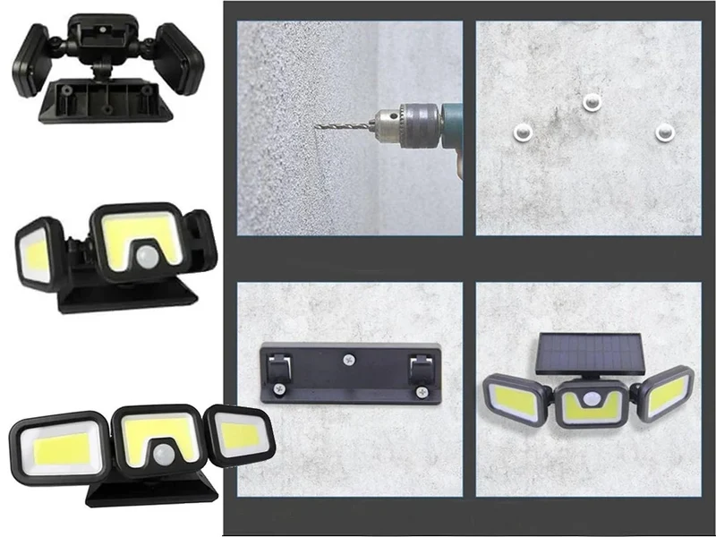 Solar LED Außenlampe 100 LEDs Bewegungsmelder IP67 Fernbedienung