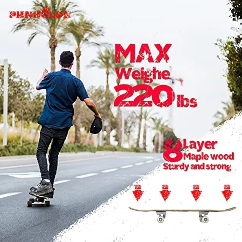 Skateboard Old School Holz Board Kickboard Kinder Holzdeck Board Longboard neu