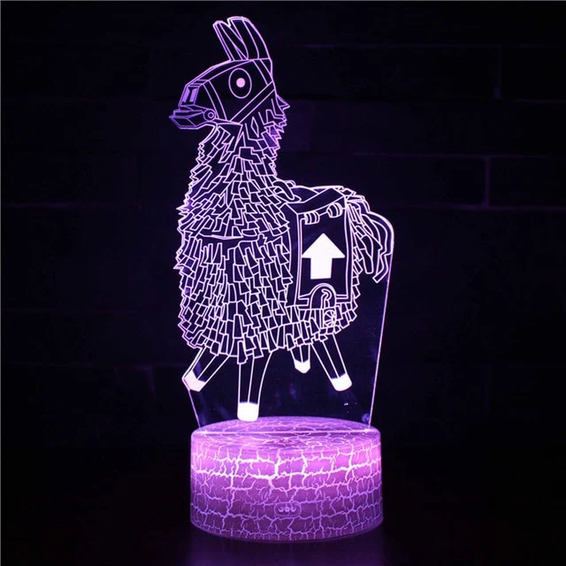 Fortnite Llama Lampe Nachttischlampe, Nachtlicht mit wechselnden Farben