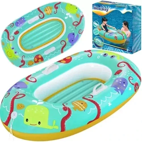 Bestway Kinderboot Aufblasbar 119x79cm Schwimmbett Schwimmboot Pool Boot
