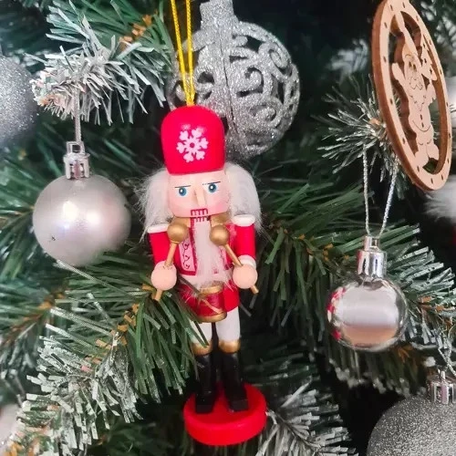 Nussknacker Weihnachtsbaum Deko Holz 5er Set Figuren 2in1 zum Hängen 🎄