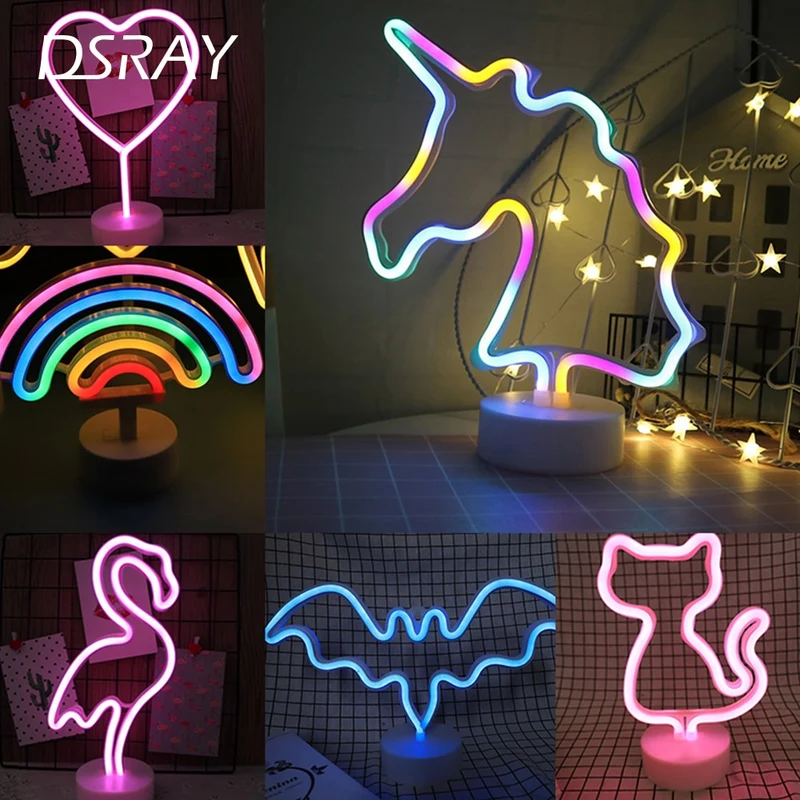 Neon Licht LED USB Lampe in verschiedenen Motiven