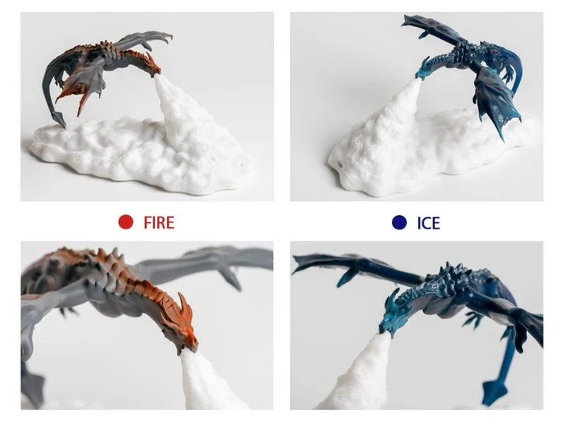 Drachen Nachtlicht, Tischlampe, Lampe, Feuer oder Eis Drache