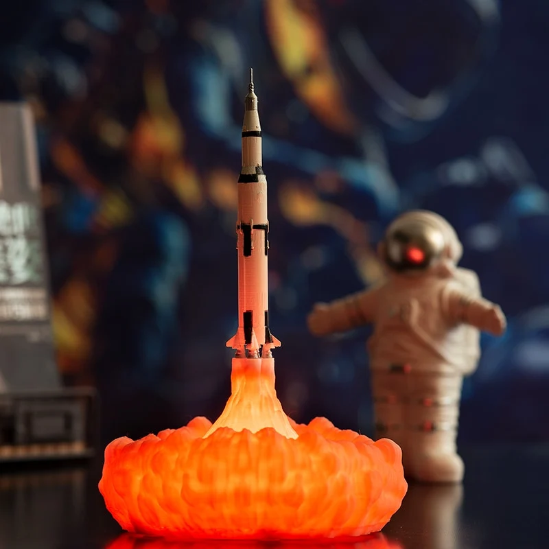 Saturn V Lampe, Nachtlicht, Tischlicht, Nachtlampe, Raketen Lampe, Deko