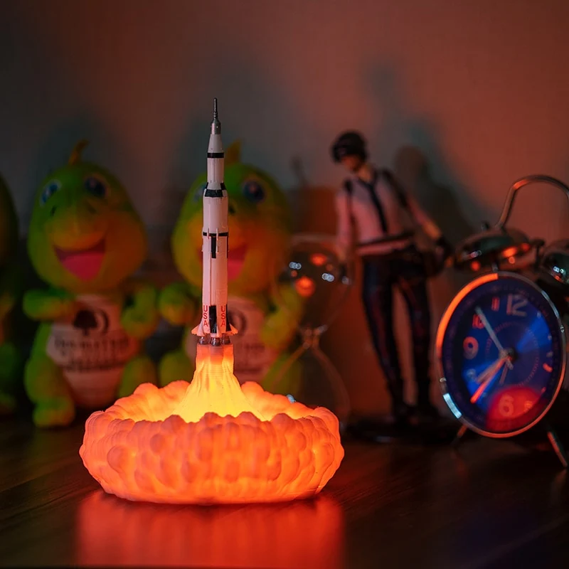 Saturn V Lampe, Nachtlicht, Tischlicht, Nachtlampe, Raketen Lampe, Deko