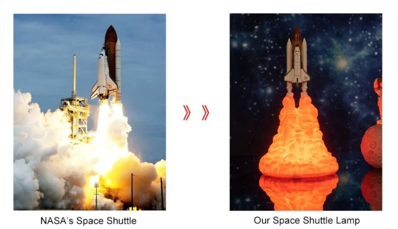 Space Shuttle Lampe, Nachtlicht, Tischlampe, Nachtlampe