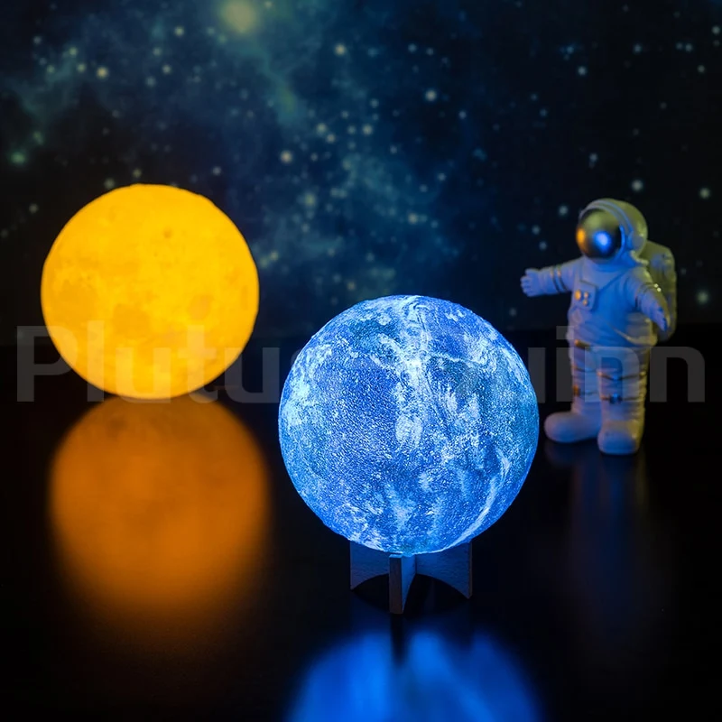 3D Erde Lampe, Nachtlicht, Nachtlampe, Tischlampe mit Farbwechsel 16 Farben