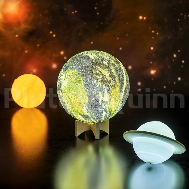 3D Erde Lampe, Nachtlicht, Nachtlampe, Tischlampe mit Farbwechsel 16 Farben