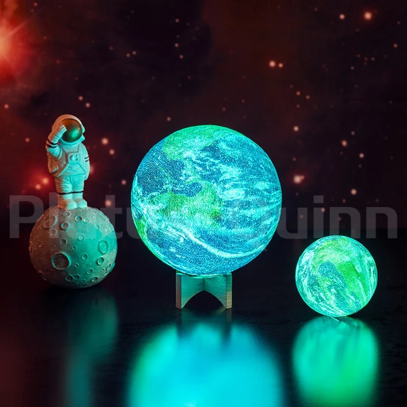 3D Erde Lampe, Nachtlicht, Nachtlampe, Tischlampe mit Farbwechsel 16 Farben