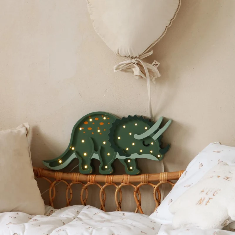 Little Lights Dino Triceratops Night Light | Military Green