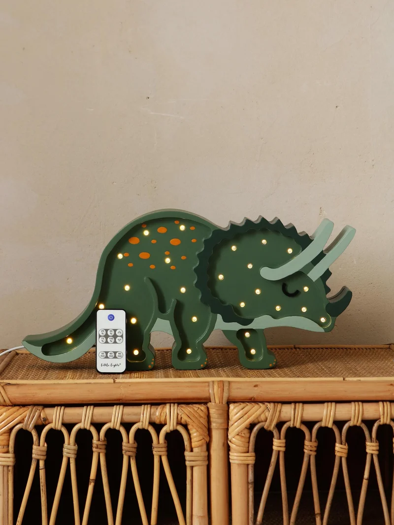Little Lights Dino Triceratops Night Light | Military Green